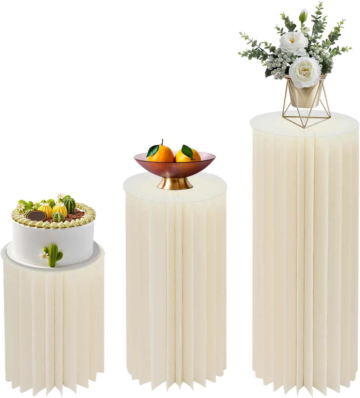 YIYIBYUS Cylinder Flowers Stand 3pcs Foldable