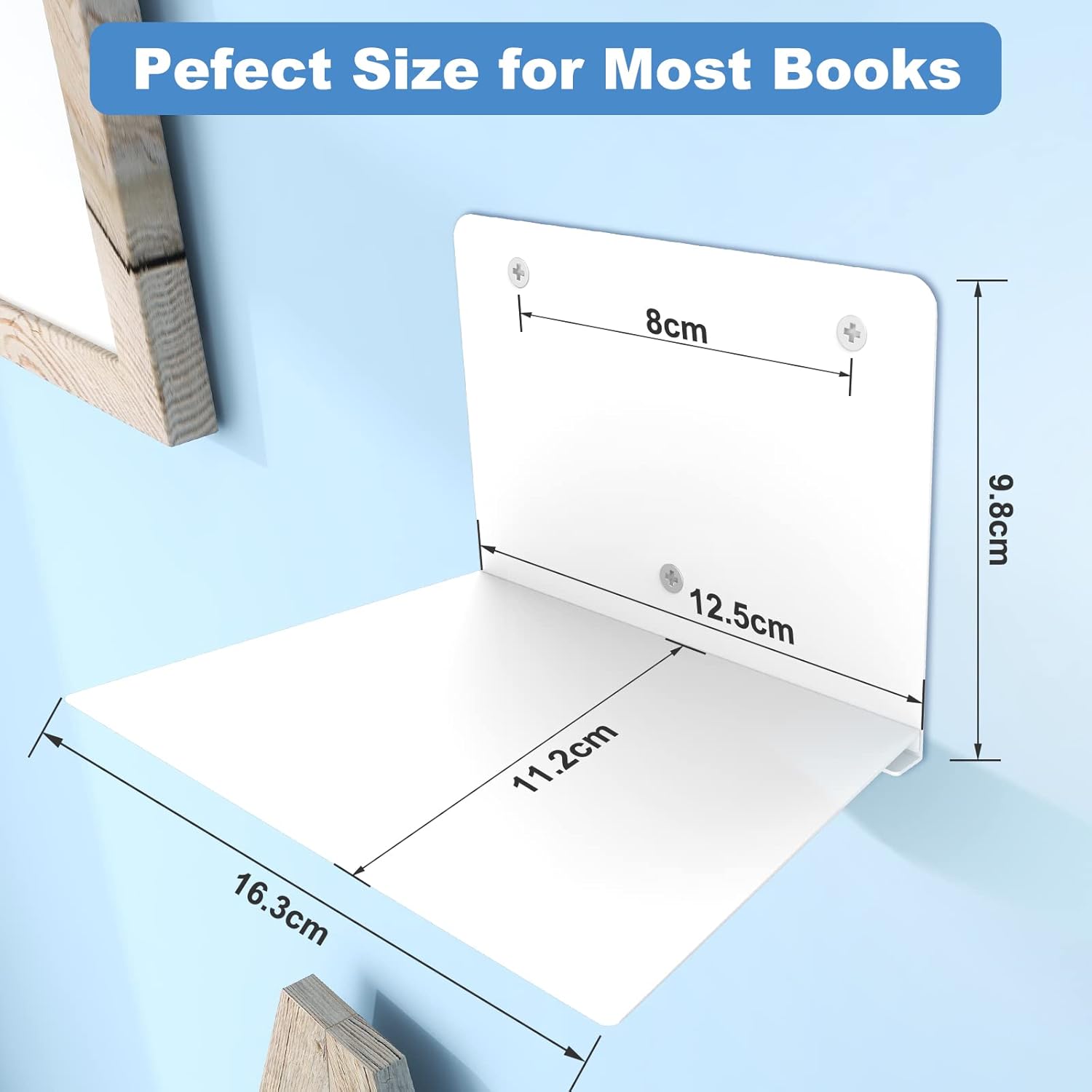 Fentec Invisible Floating Bookshelf 4-Pack White