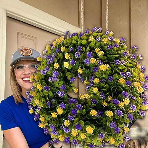 Cakina Spring Summer Purple Yellow Wreath Set