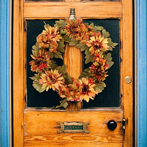 ABOOFAN Artificial Hydrangea Wreath for Halloween and Thanksgiving