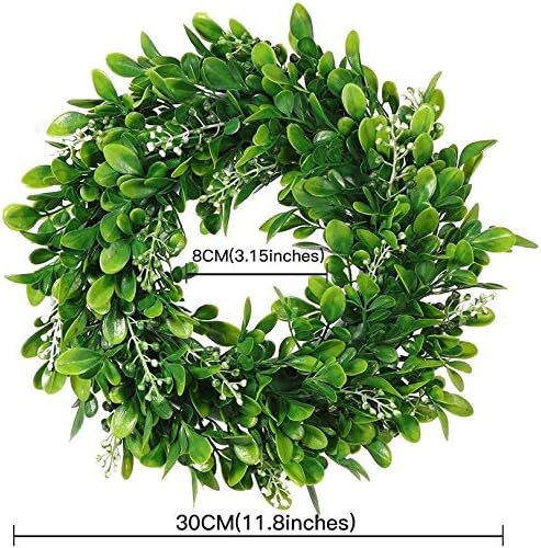 LSKYTOP 4 Pcs Artificial Boxwood Wreath 11 Inch