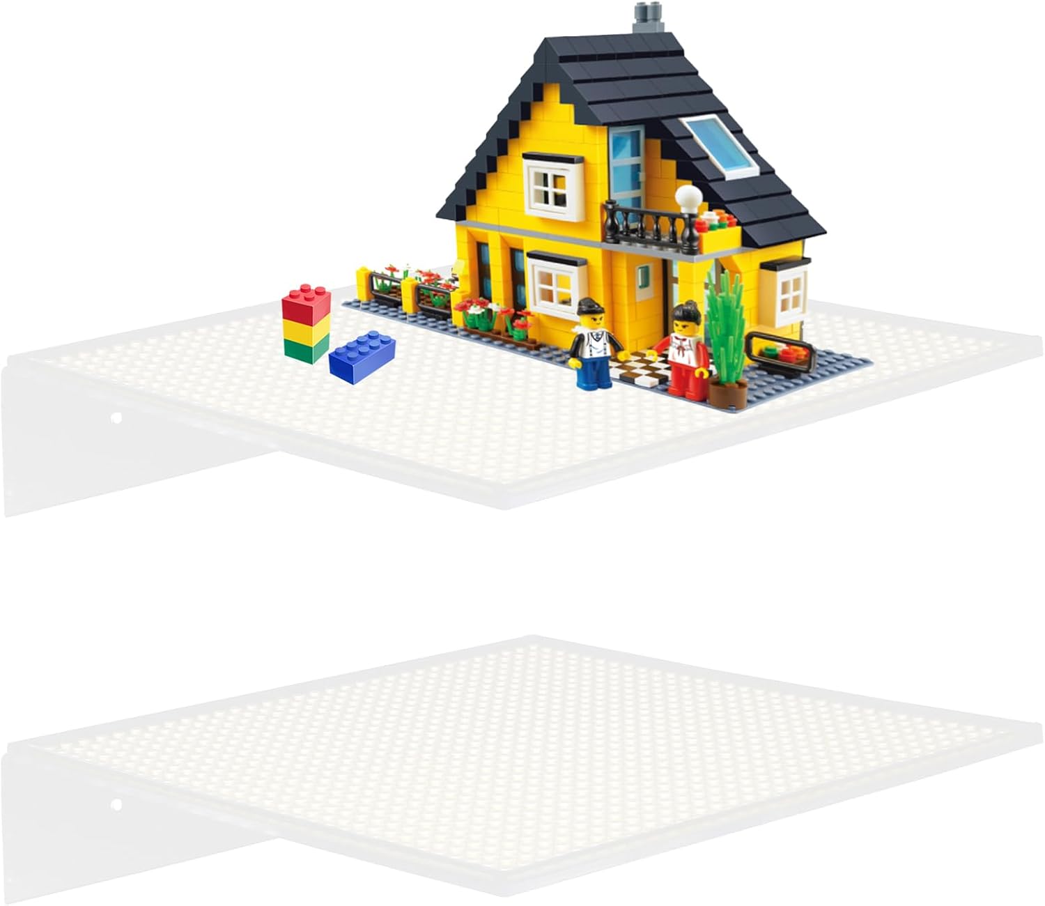 2 Pack Floating Shelves for Lego and Toy Blocks