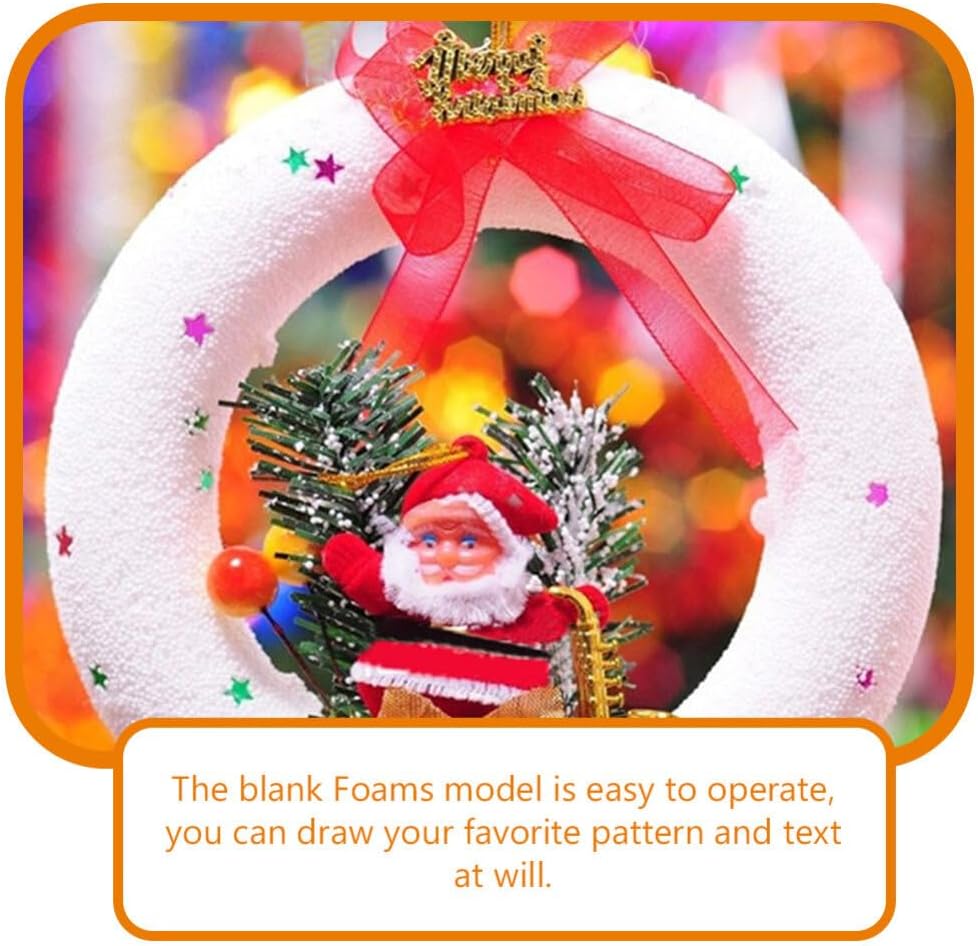 Amosfun Foam Wreath Forms 21cm for DIY Crafts