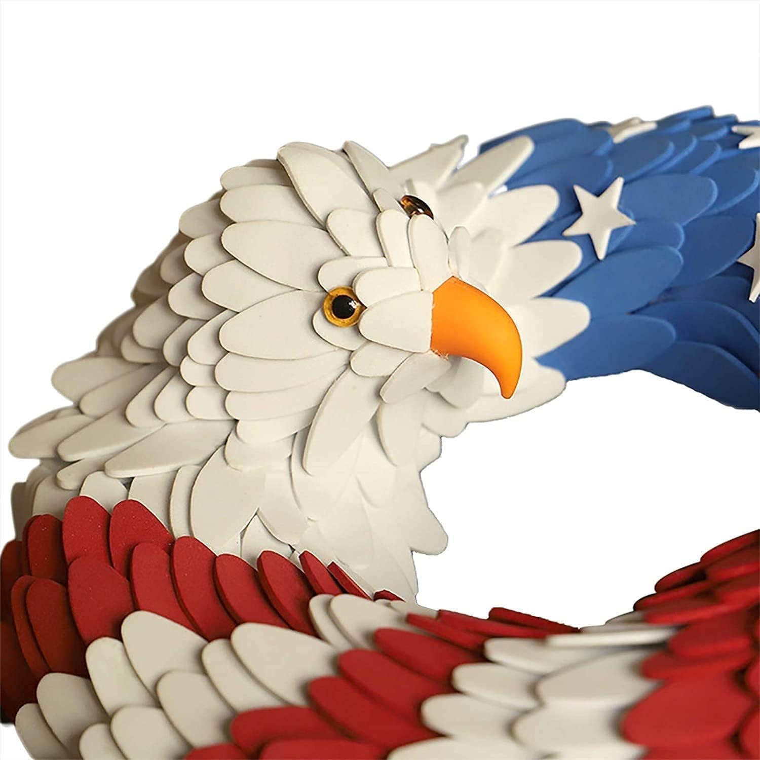 4th of July Patriotic Wreath with Eagle and Flag Design