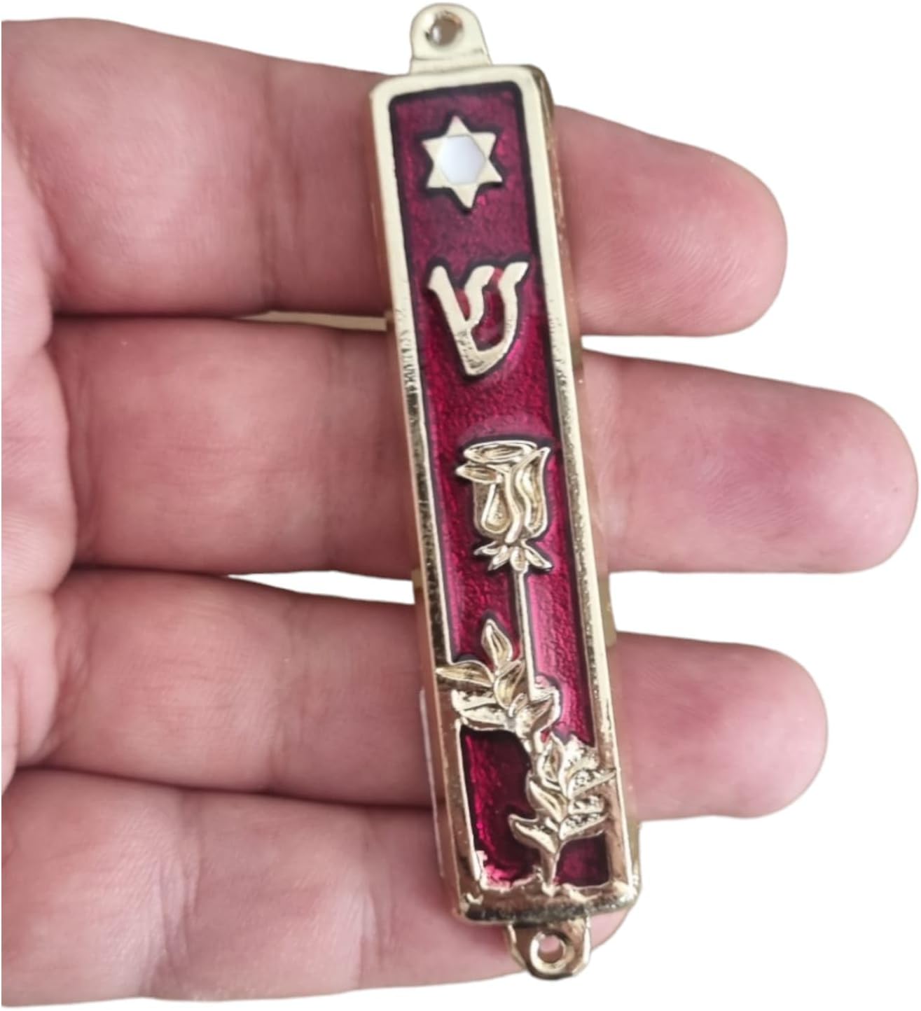 Yaliland 35 Inch Gold Plated Mezuzah Case for Door