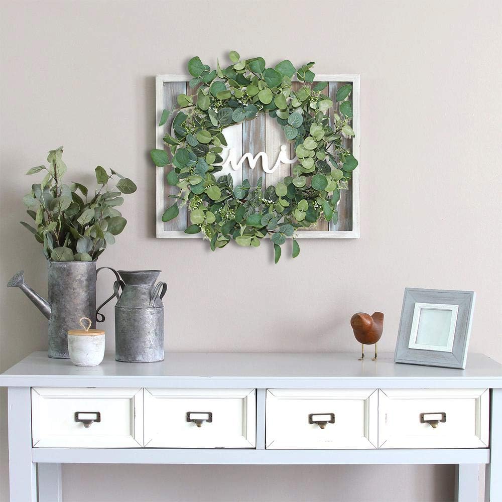 Lvydec Artificial Eucalyptus Wreath 20 Inch