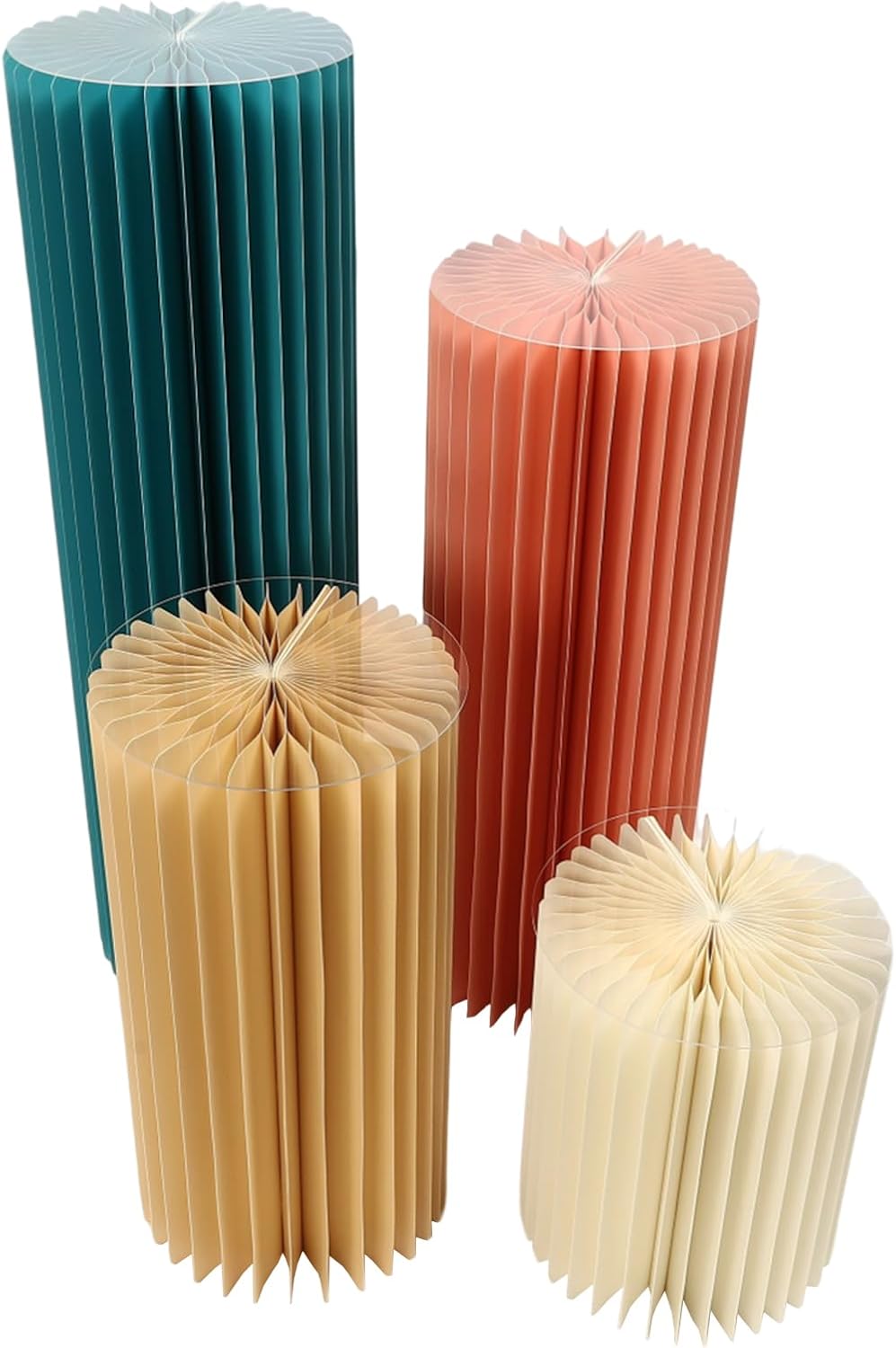 4PCS Light Pink Cylinder Pedestal Stand for Decorations