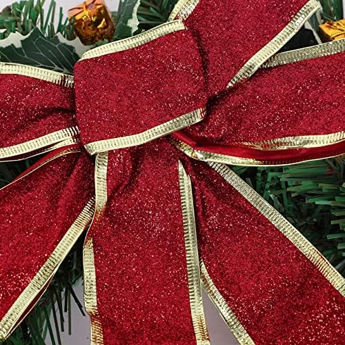 Heflashor 17 Inch Christmas Wreath with Bow