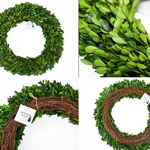17 Inch Preserved Boxwood Wreath for Home Decor