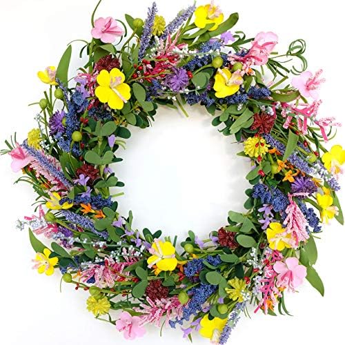 Bibelot 20 Inch Daisy Lavender Wreath Spring Summer Decor