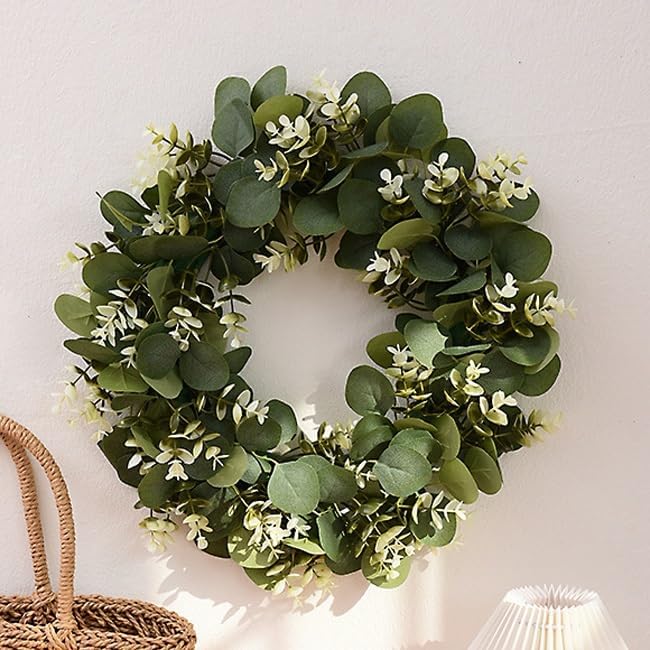Gold Money Grass Flower Wreath for Doors and Windows