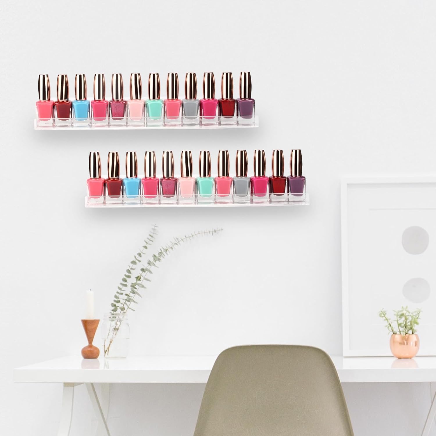 Evron Acrylic Floating Shelves 2-Pack Modern Wall Storage