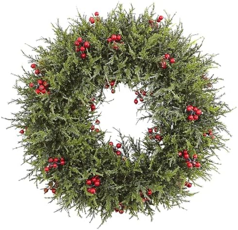 Nearly Natural Cedar Berry Wreath 20 Inch