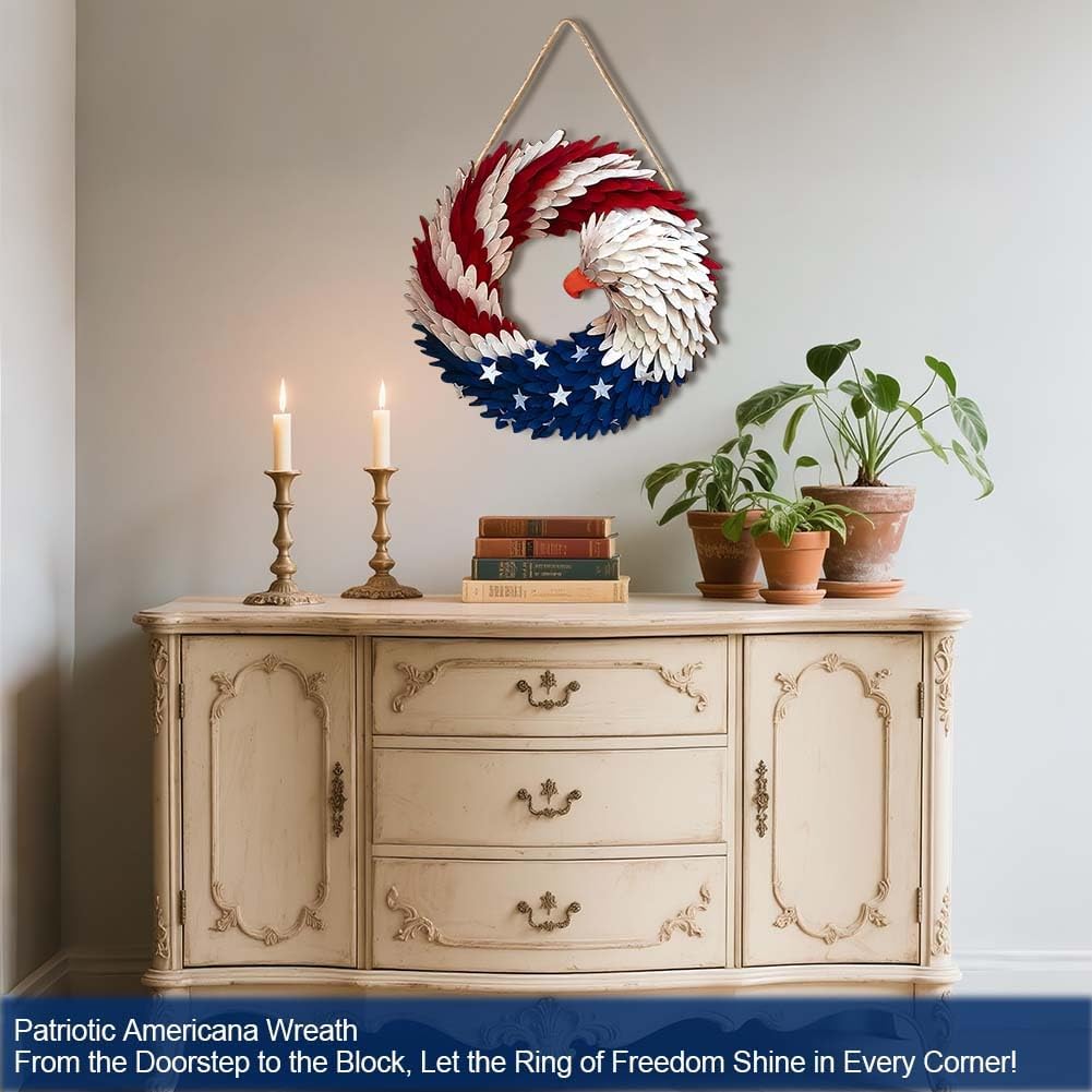 4th of July Patriotic Wreath Front Door Decor