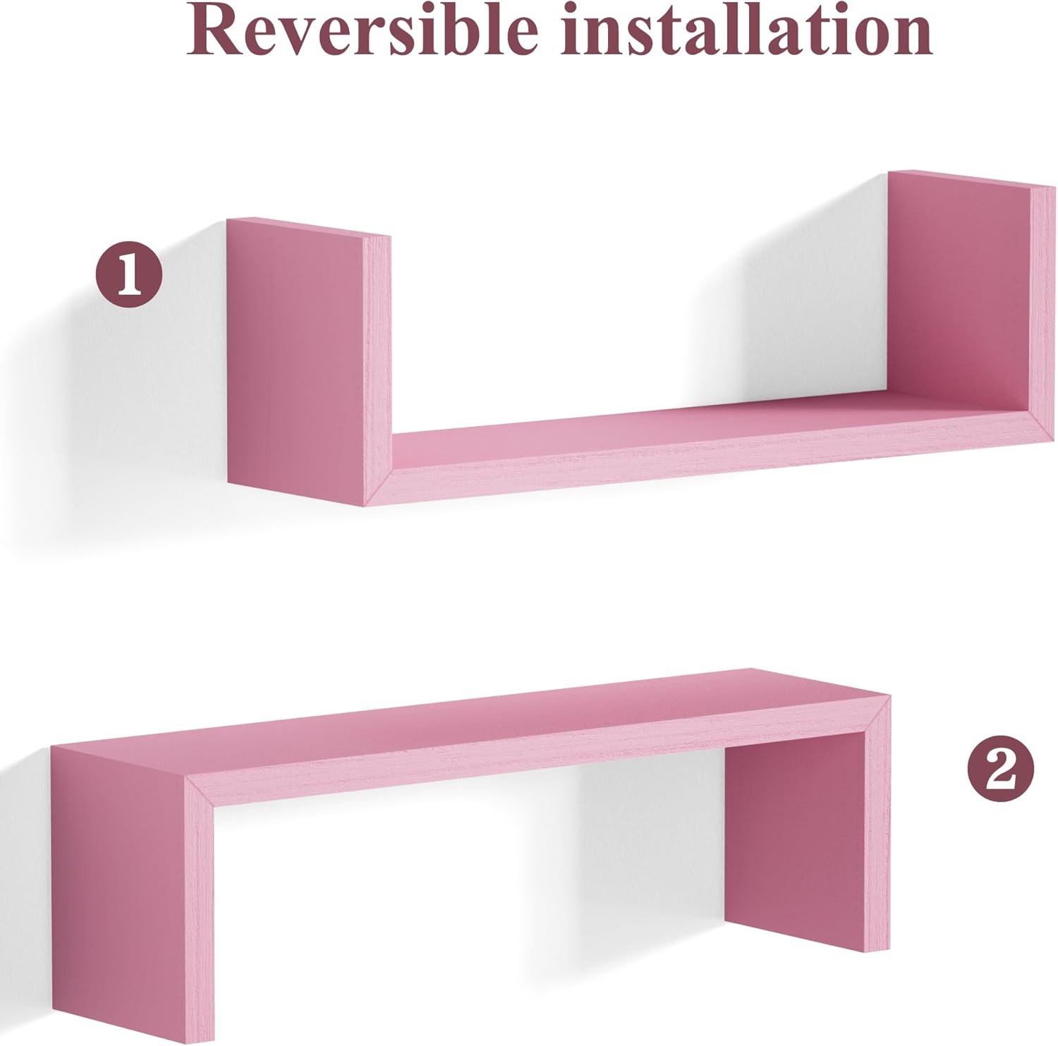 SRIWATANA Floating Shelves Set of 5 Pink