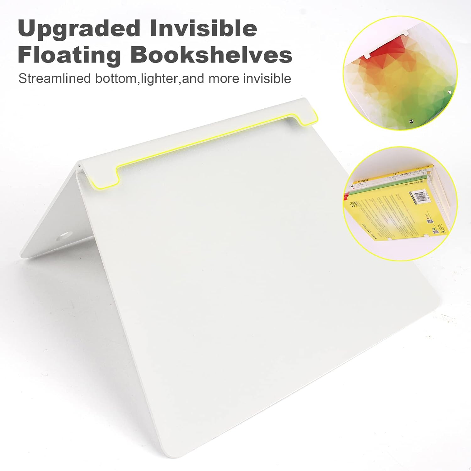 Fentec Invisible Floating Bookshelf 4-Pack White