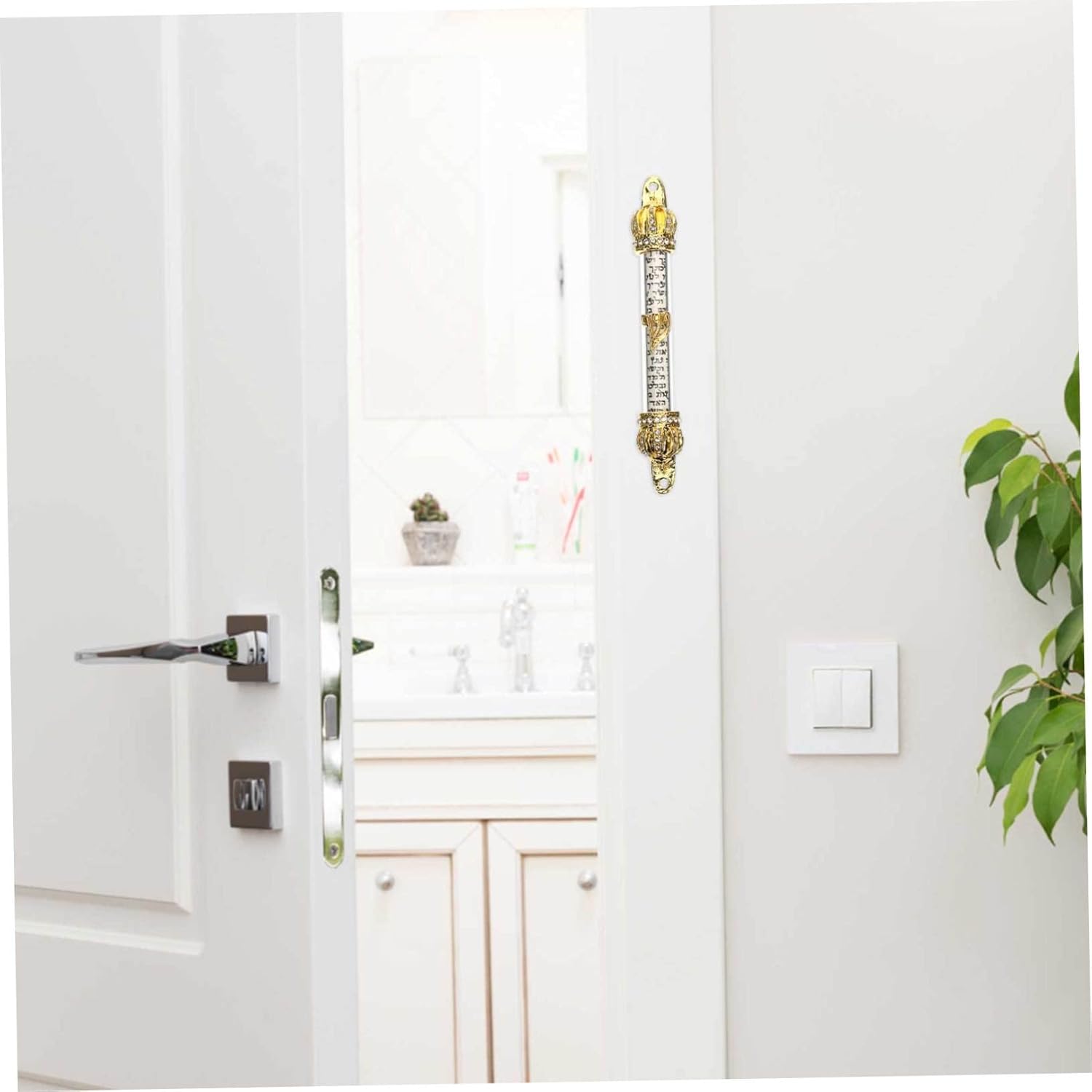 3Pcs Metal Mezuzah for Door with Scroll Decor