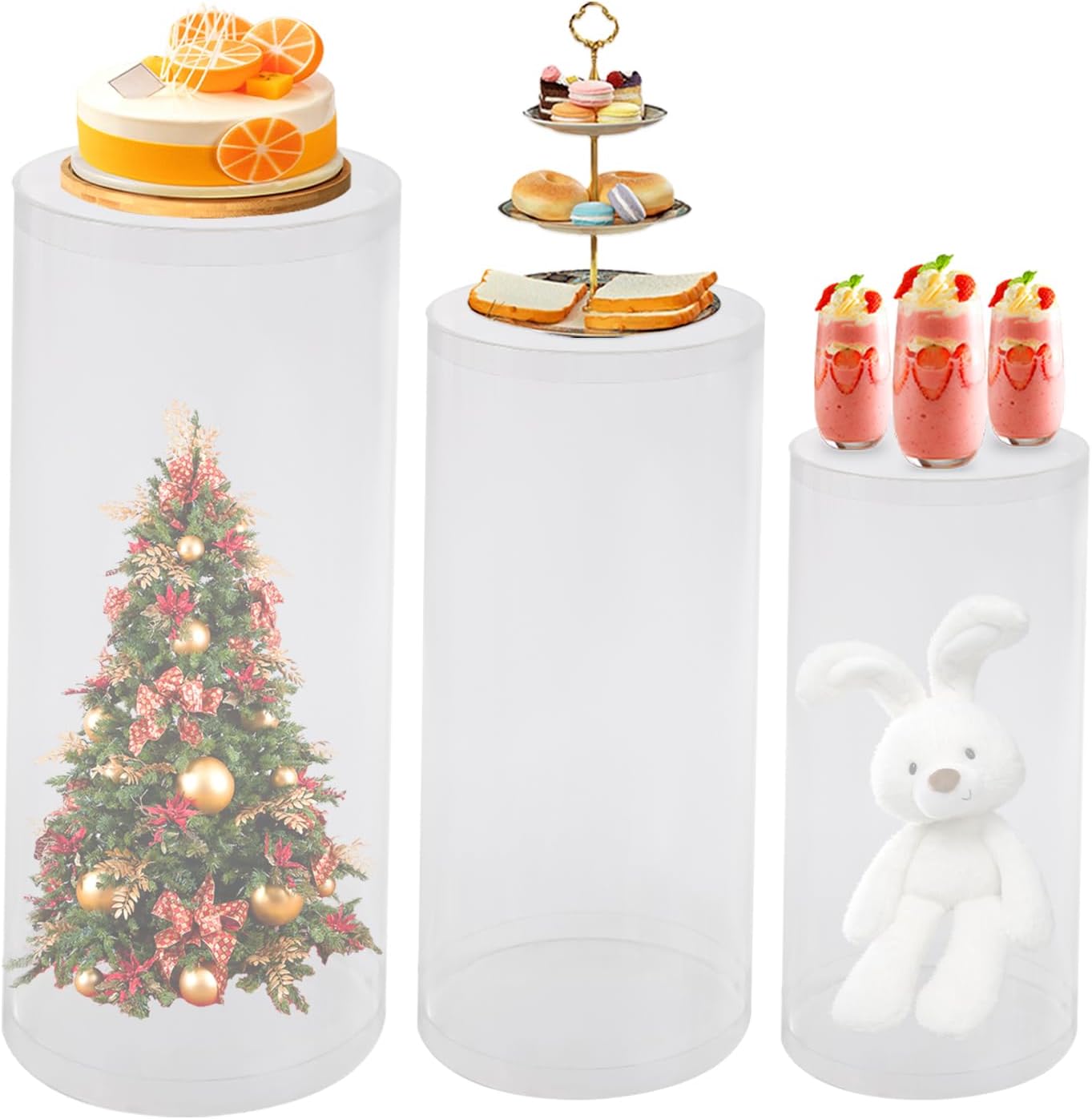 3Pcs Cylinder Stands for Party and Wedding Decor