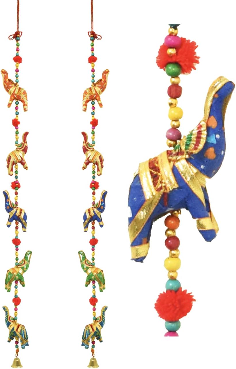 Set of 2 Traditional Elephant Door Decor Hanging Ornament
