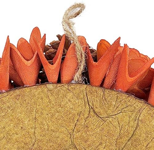 Galt International 18 Woodchip Pinecone Fall Wreath for Front Door