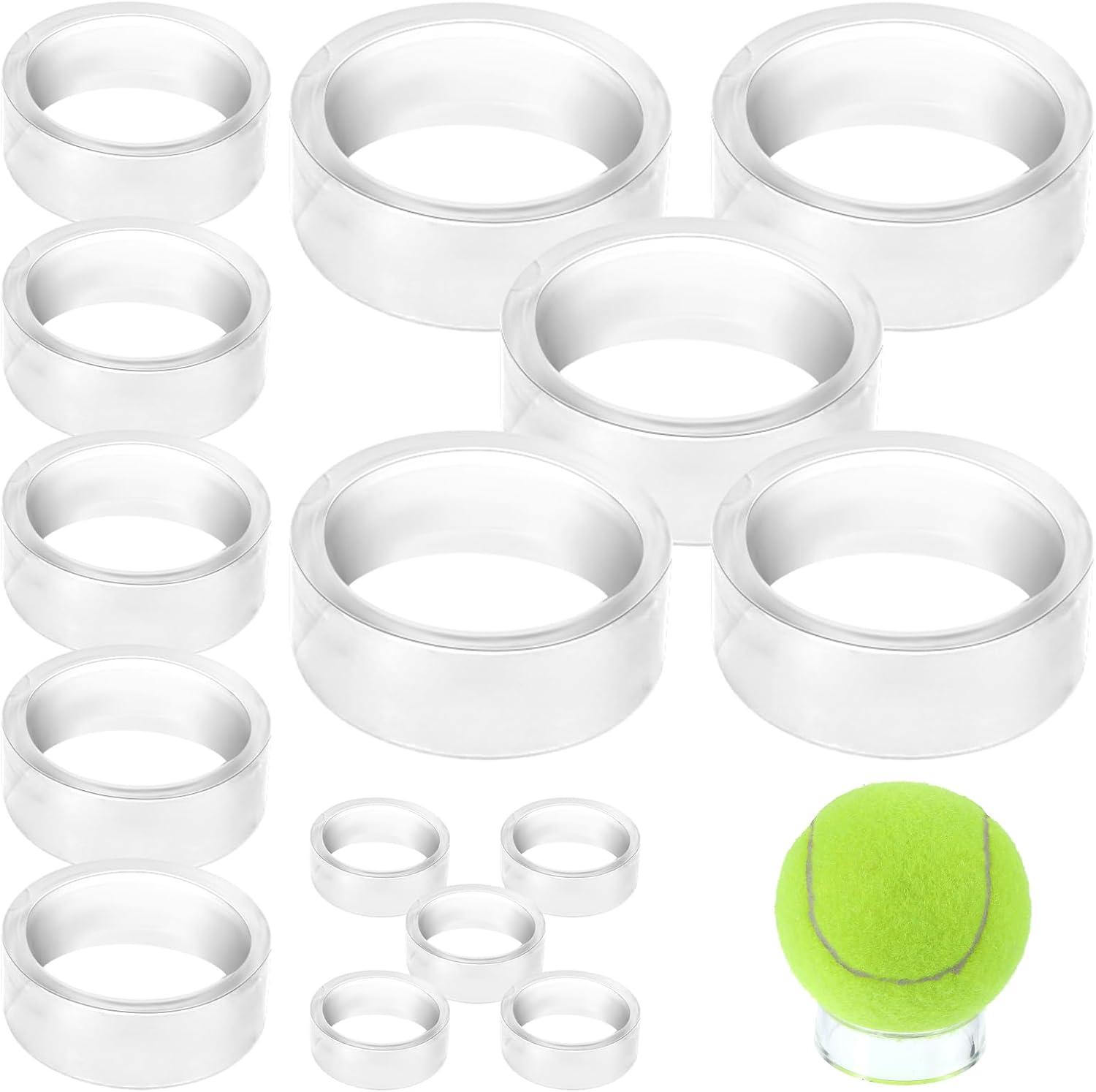 15 Pcs Clear Acrylic Baseball Ring Stand Holder Display Pedestals