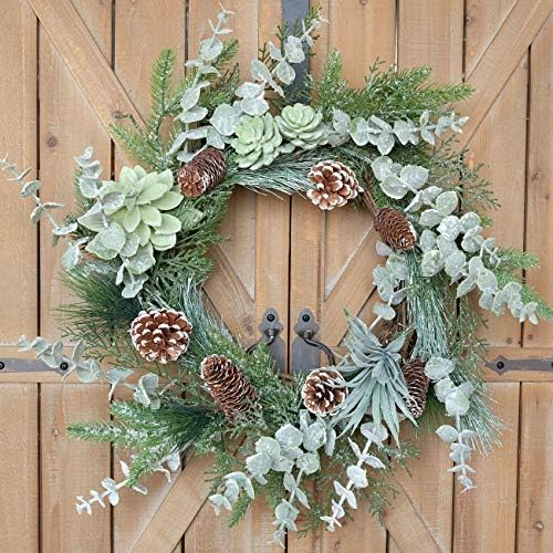 Idyllic 22 Inches Winter Wreath Indoor Door Decor