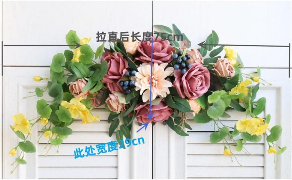 Linglintel Imitation Flower Wreath Wall Hanging Decor