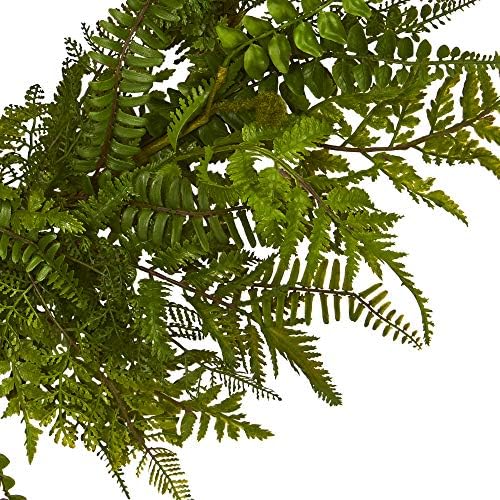 Nearly Natural 24-Inch Mixed Fern Artificial Wreath