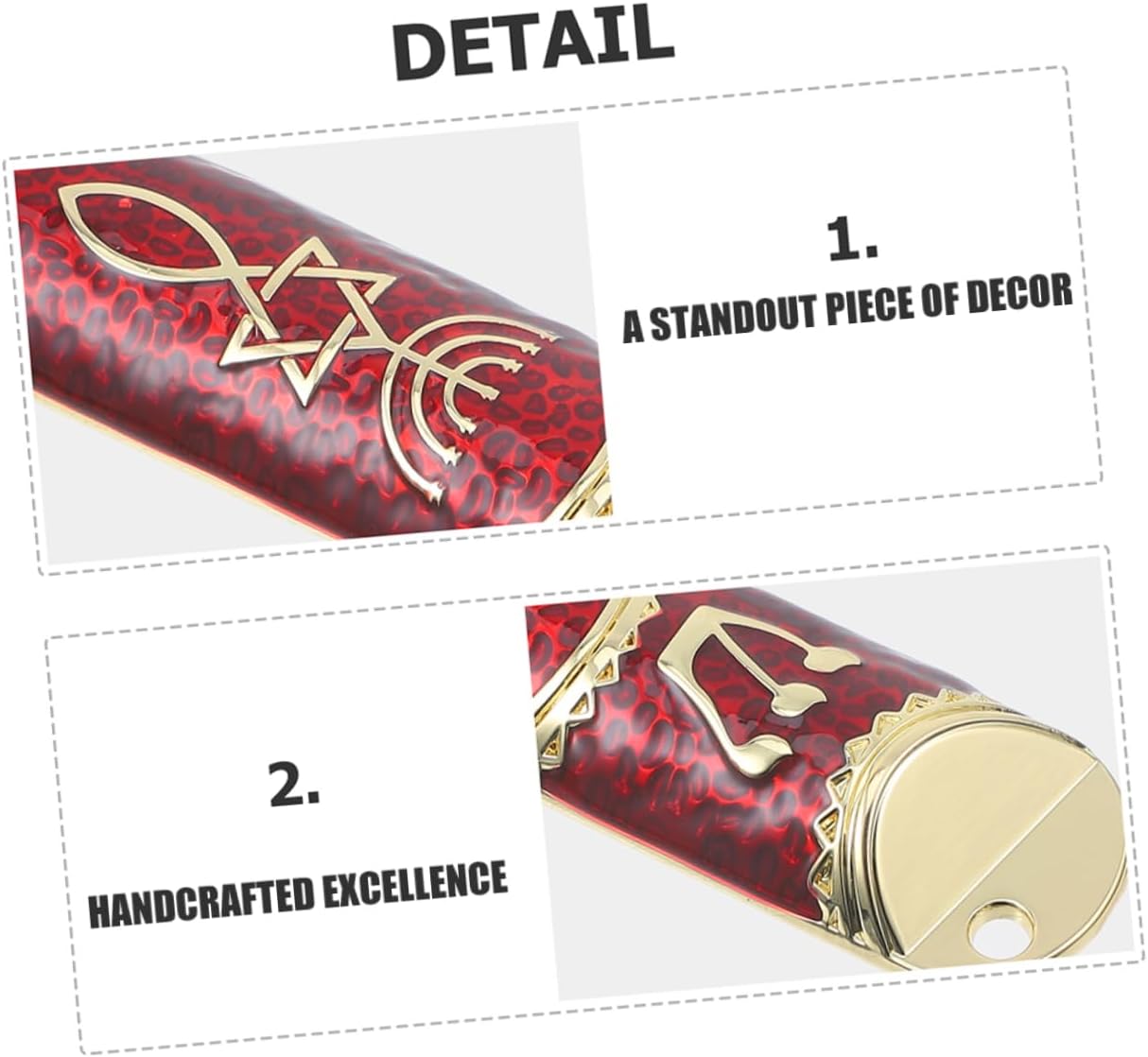 Unomor 2 Sets Pewter Metal Mezuzah with Scroll