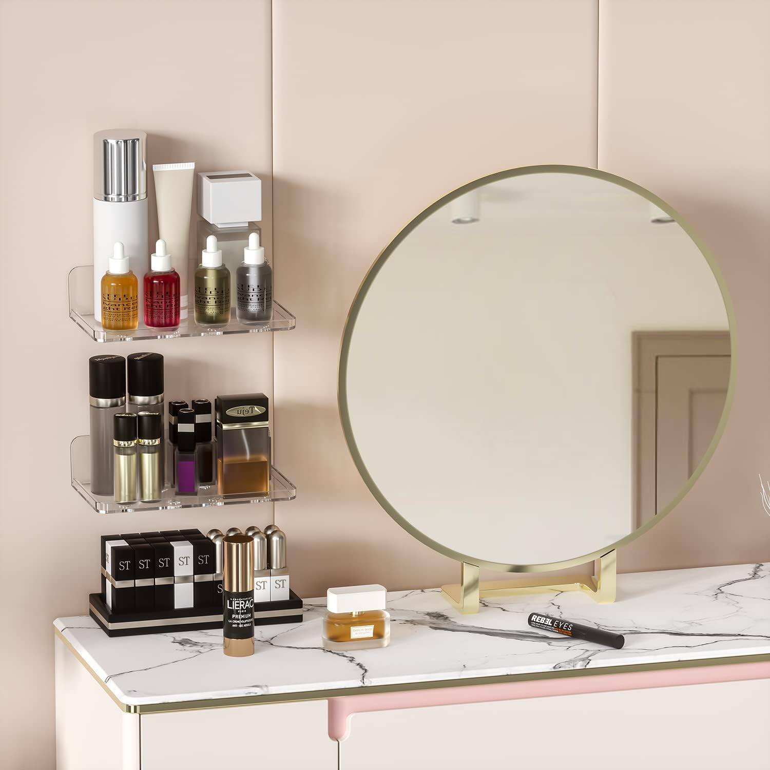 Wall Mount Floating Shelf for Security Camera and Mini Speaker Storage