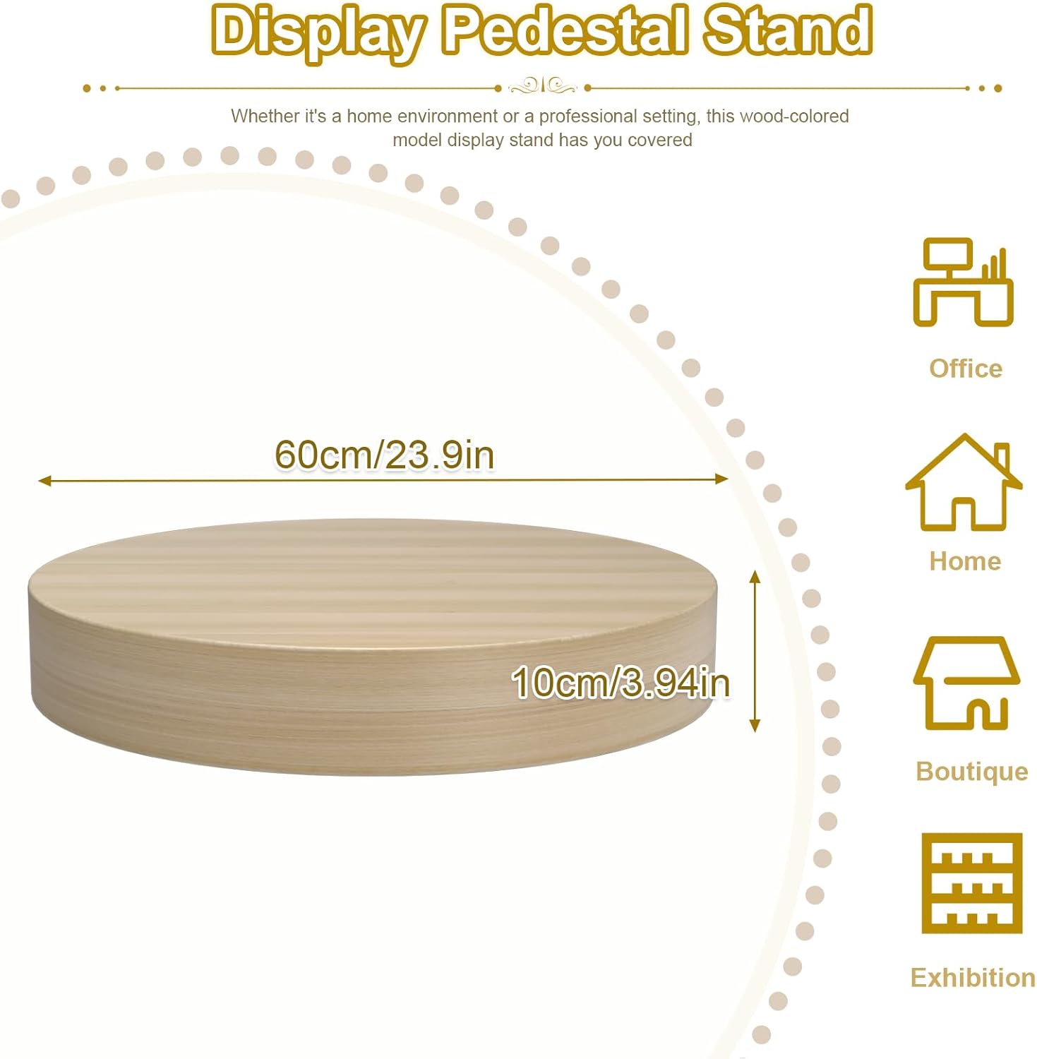 Round Mannequin Display Pedestal Stand with Wood Color