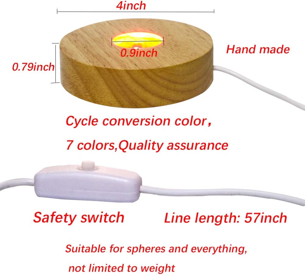 Colorful LED Crystal Display Stand with USB Cable