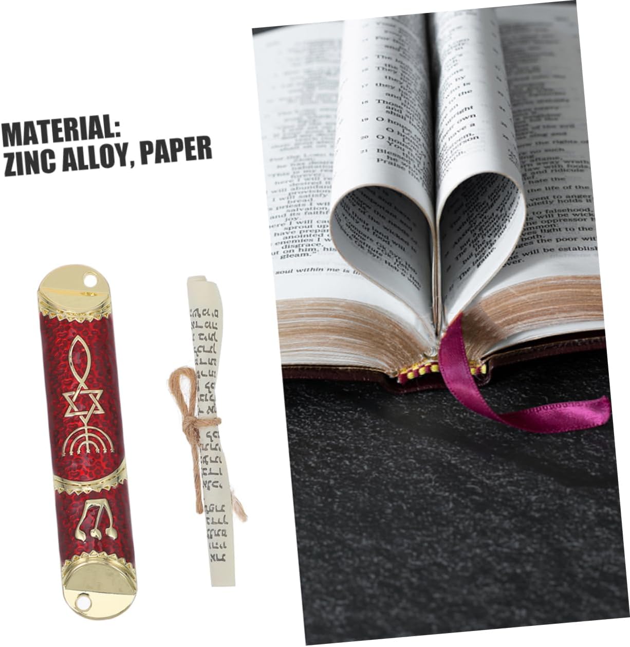 2 Sets Elegant Metal Mezuzah with Scroll for Jewish Home Blessing