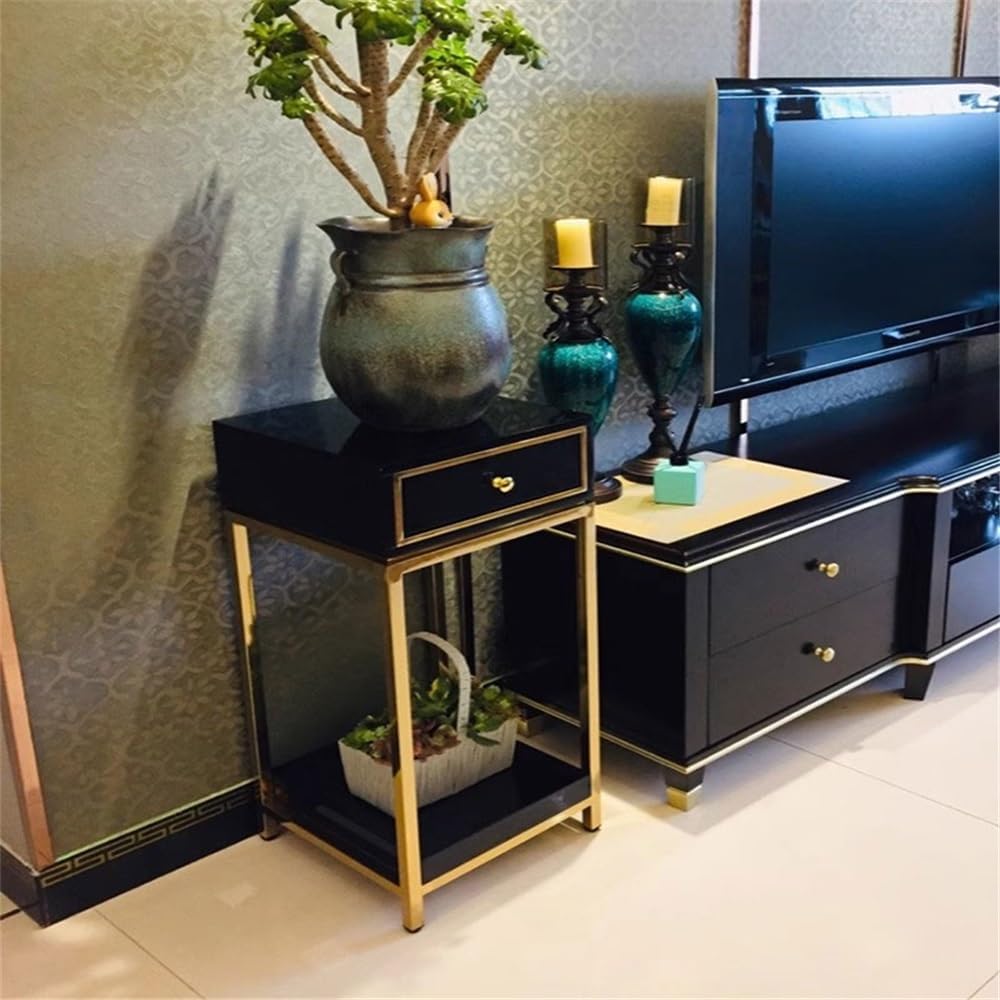 Modern Stainless Steel Bonsai Base Pedestal Stand with Drawer
