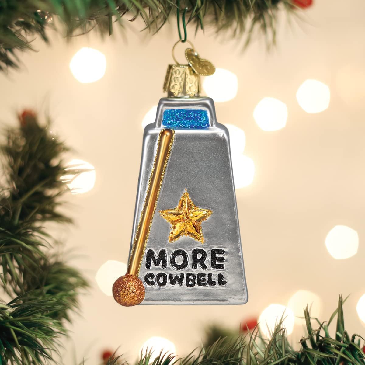 Old World Christmas Cowbell Glass Blown Ornament