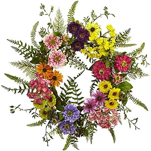 Nearly Natural Artificial Mixed Flower Wreath 1