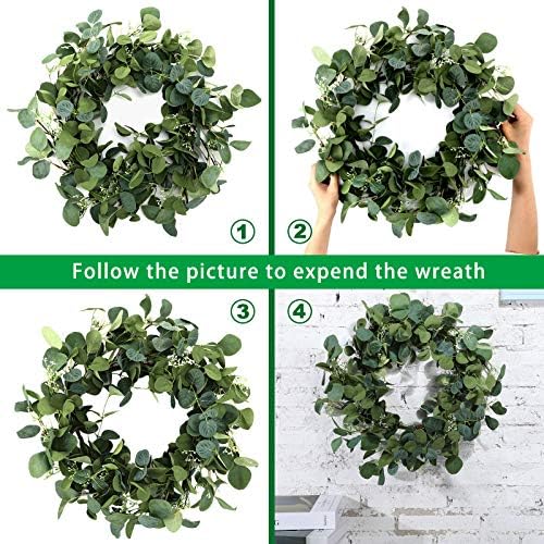 20 Inch Eucalyptus Wreath for Front Door Decor