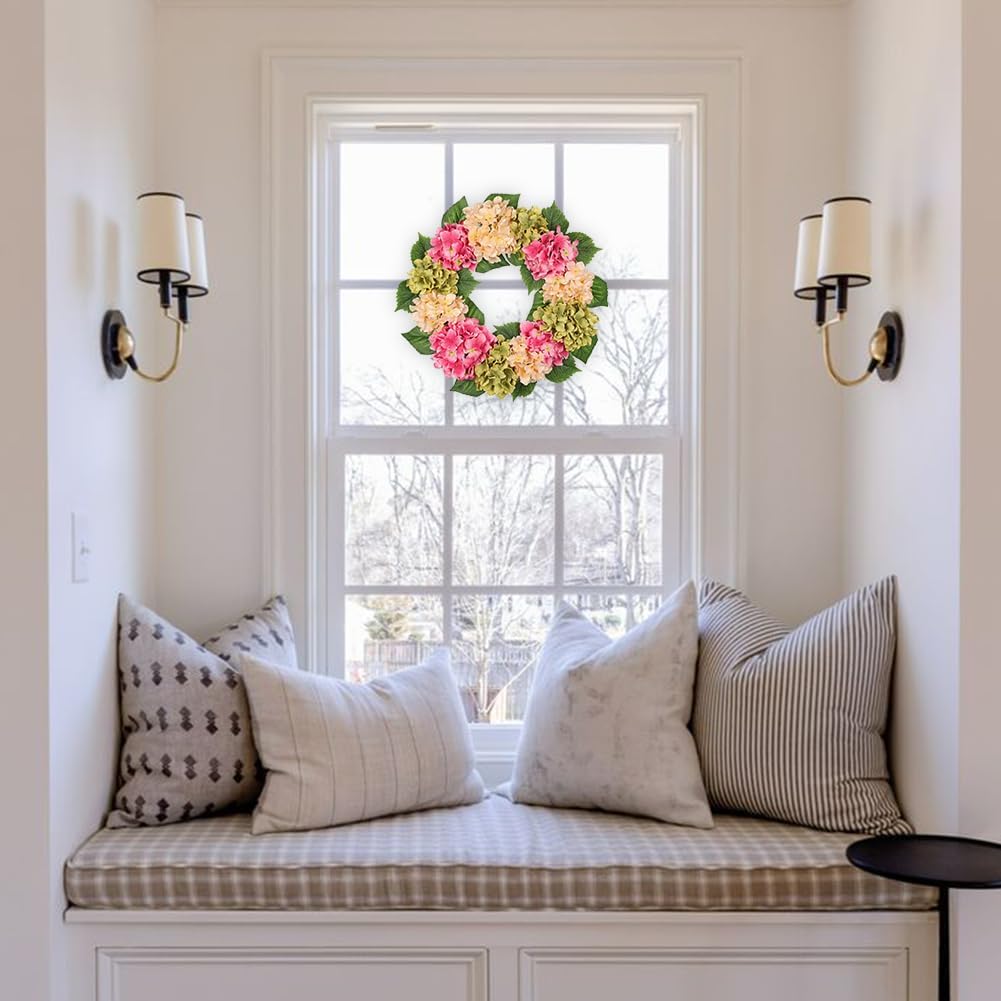 Briful 20 Inch Hydrangea Wreath for Front Door