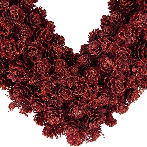 Northlight Red Wooden Heart Shaped Wreath - 14 Inch