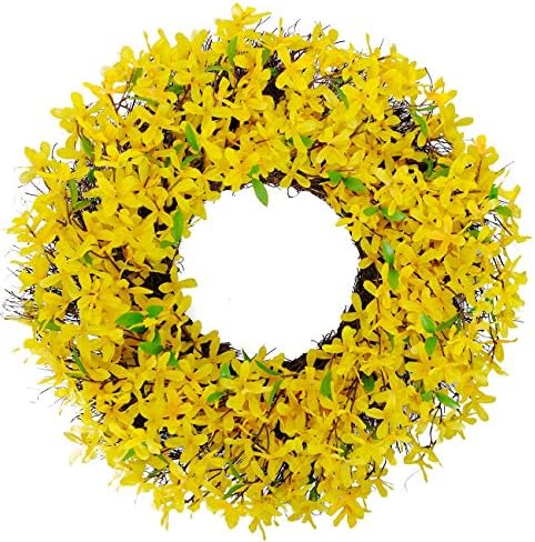25 Inch Yellow Forsythia Spring Wreath for Front Door