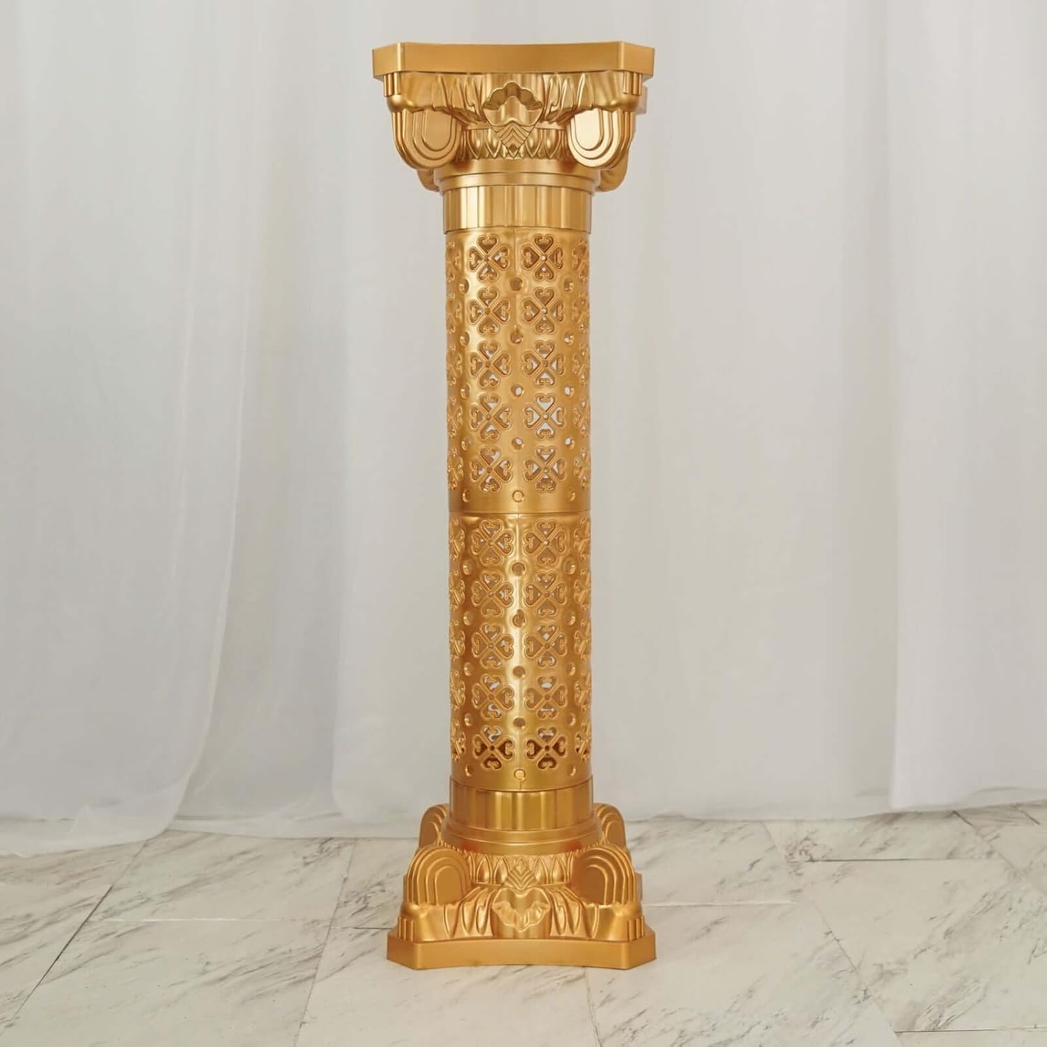 Efavormart 4 Pack Gold Venetian Inspired Pedestal Stand