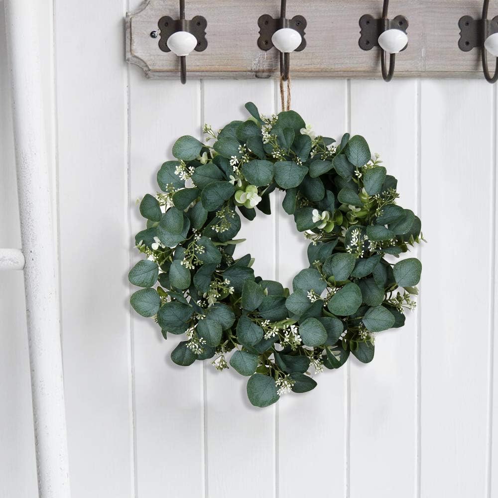 Briful 20 Inch Artificial Eucalyptus Door Wreath