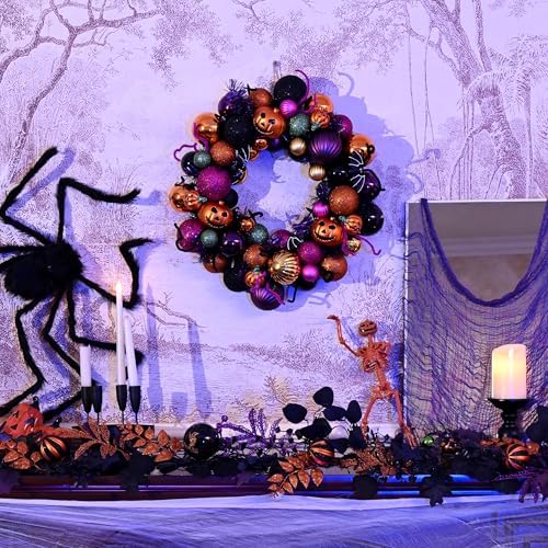 Valery Madelyn Pre-Lit Pumpkin Ball Wreath 20 Inch