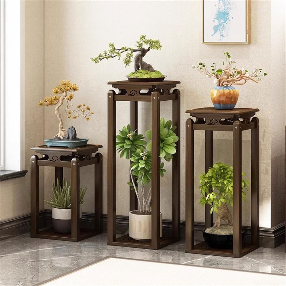 Elegant Bamboo Pedestal Stand for Home Decor