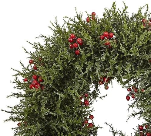 Nearly Natural Cedar Berry Wreath 20 Inch