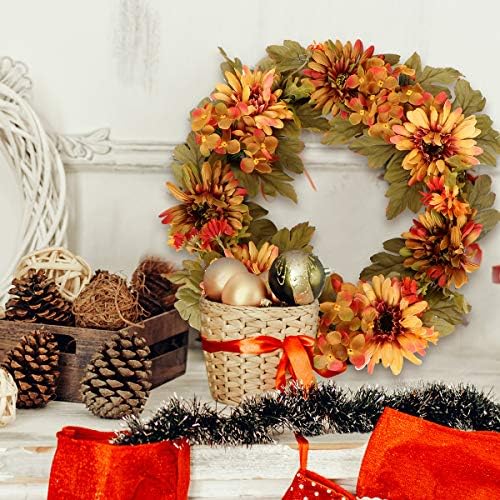 ABOOFAN Artificial Hydrangea Wreath for Halloween and Thanksgiving