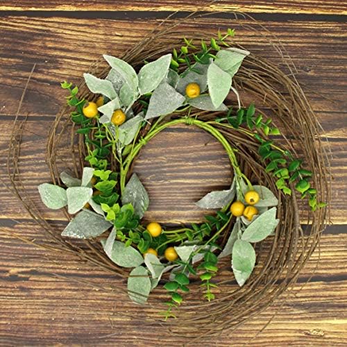 Rustic Country Artificial Lambs Ear Wreath 14 Inch