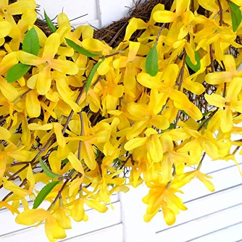 25 Inch Yellow Forsythia Spring Wreath for Front Door