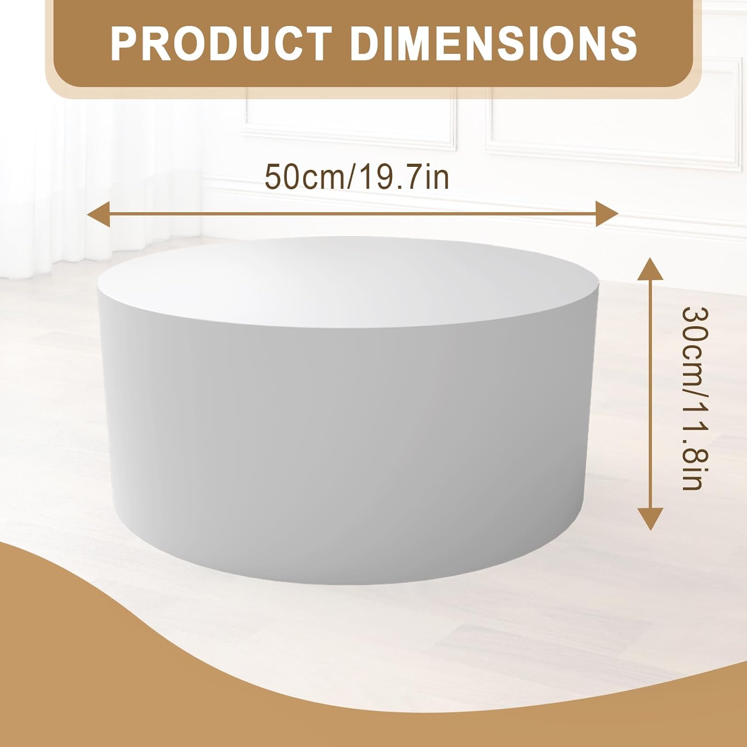 Round Mannequin Display Pedestal Stand White 197x118in