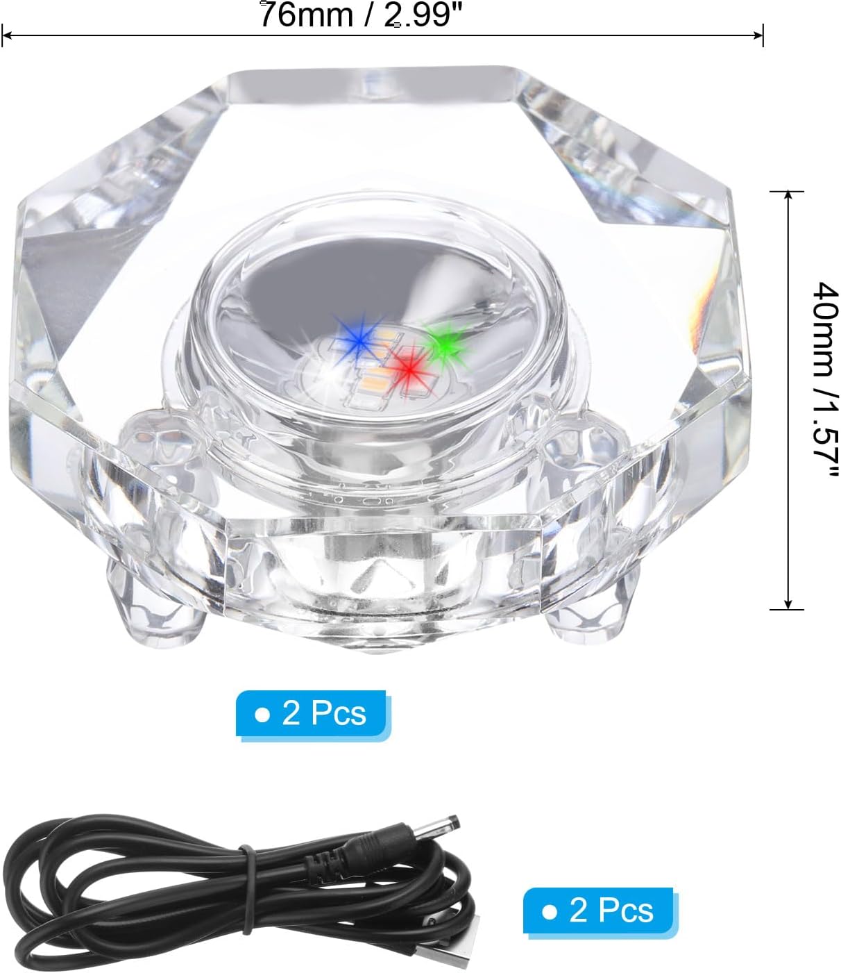 PATIKIL Crystal LED Light Base Stand 2 Pack